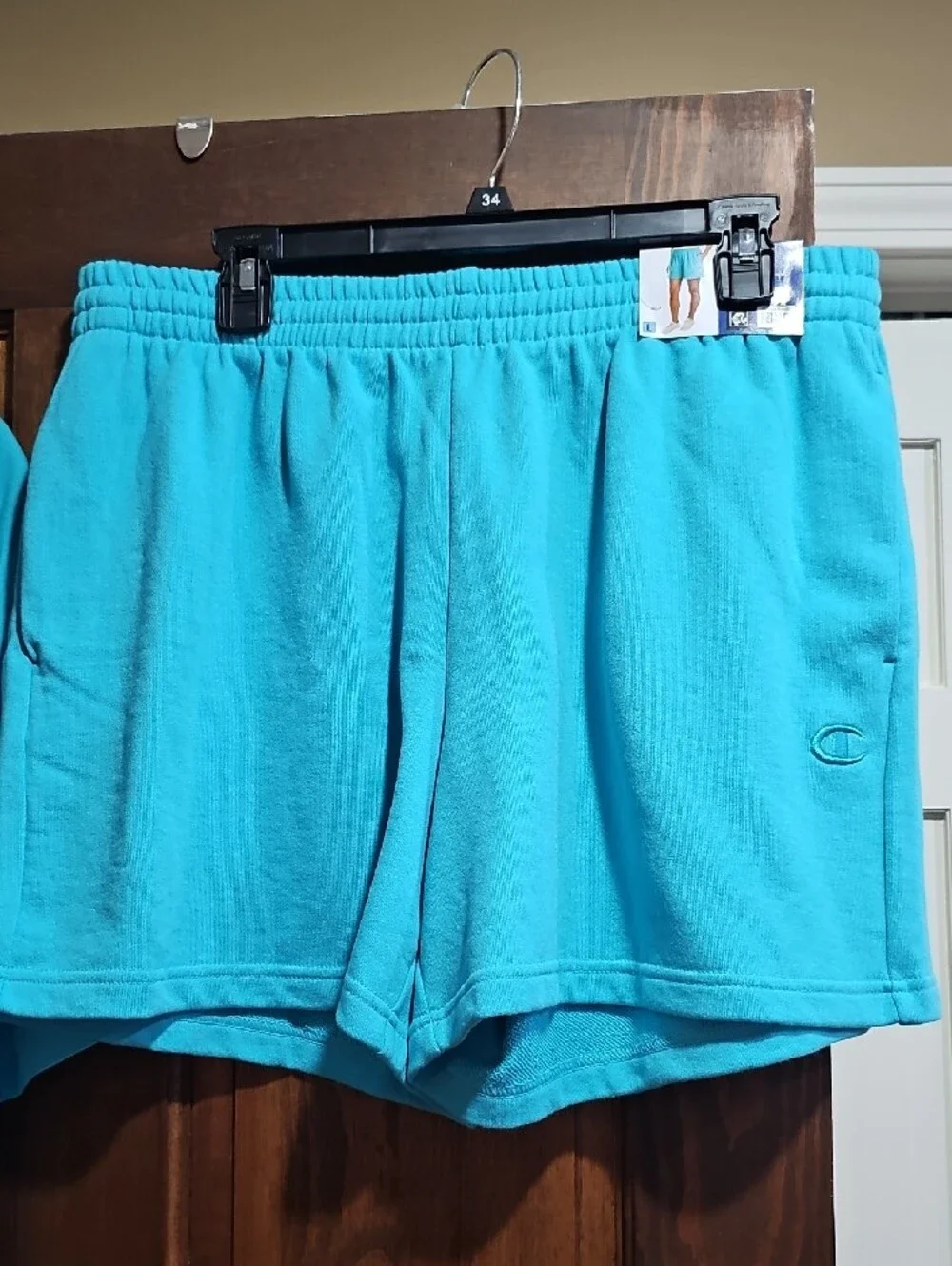 Champion Bright Turquoise Athletic Tee and Shorts Set Size Large